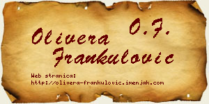 Olivera Frankulović vizit kartica